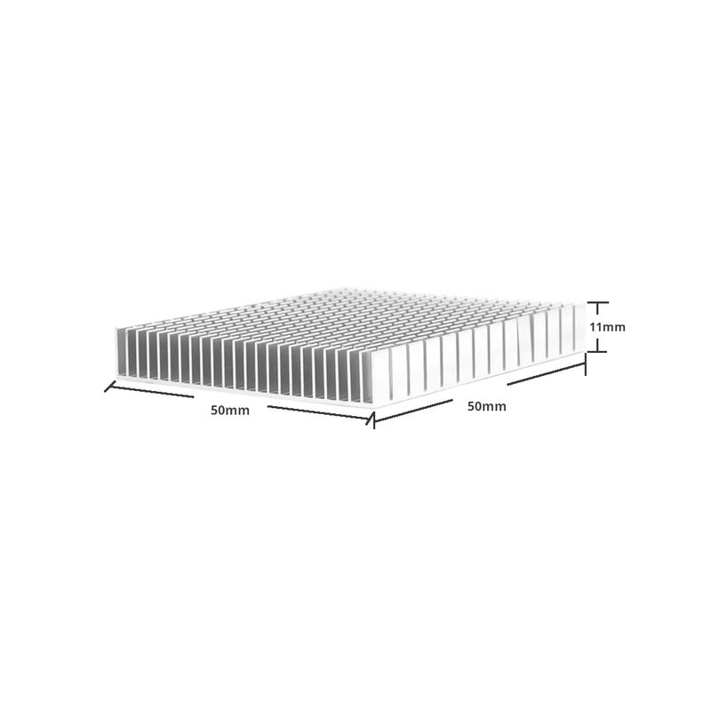 CentIoT - Aluminum HeatSink for electronic Chip LED RAM COOLER cooling (50x50x11mm, Silver) - Image 2