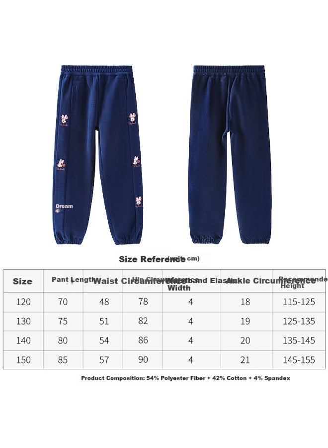 Disney Children's Pants, Boys And Girls Sweatpants, Autumn Sweatpants, Elementary School Students Casual Trousers, Sm97743-1 Navy Blue, Size 140 - Image 4