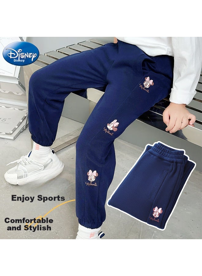 Disney Children's Pants, Boys And Girls Sweatpants, Autumn Sweatpants, Elementary School Students Casual Trousers, Sm97743-1 Navy Blue, Size 140 - Image 1