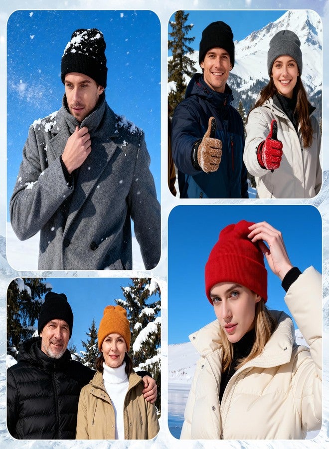 Huiguli 15 Pack Winter Beanie Hats Bulk, Knit Skull Caps & Toboggan for Men & Women - Warm Cozy Thermal Cuffed Beanies for Cold Weather (Multiple Colors) - Image 5
