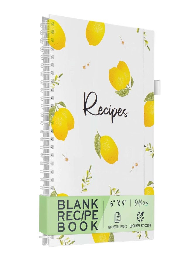 OUTSHINE 6 x9 Lemons Hardcover Recipe Binder, Blank Recipe Binder to Write in Your Own Recipes, Recipe Binder, Recipe Book Blank, Recipe Notebook, Cookbook Binder, Recipe Journal for Recipe Holder - Image 1