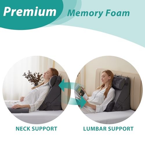 Bedluxe Adjustable 4pcs Bed Wedge Pillow Set, Memory Foam Wedge Pillows Post Surgery for Back, Neck, Leg Pain Relief, Pillow Wedge for Sleeping, Sitting up in Bed, Acid Reflux and GERD, Velvet - Image 4