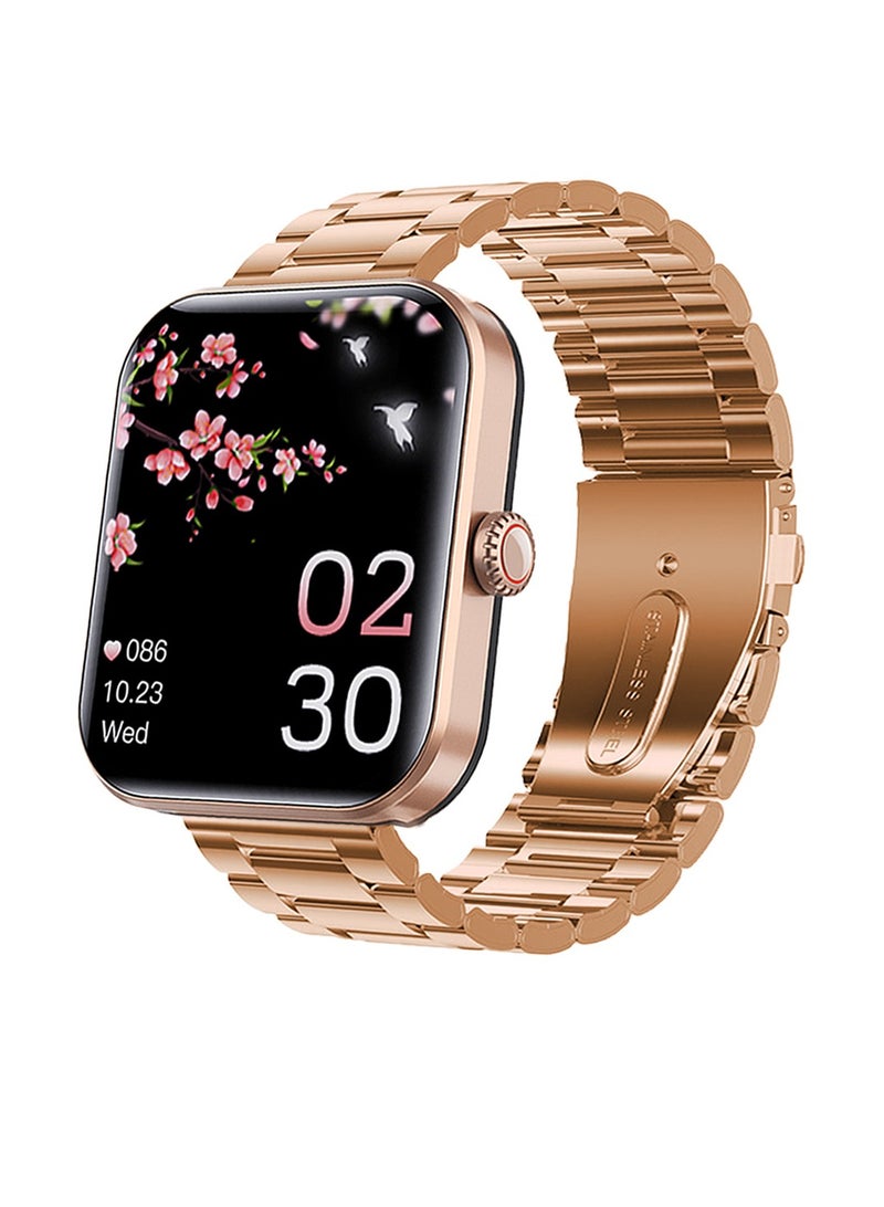 F57L Sports Bracelet, Sugar Measurement Smart Watch, Long Battery Standby Durable Fitness Tracker With Pressure Body Temperature Monitoring, (1pc, Golden, Three Strains Strap)