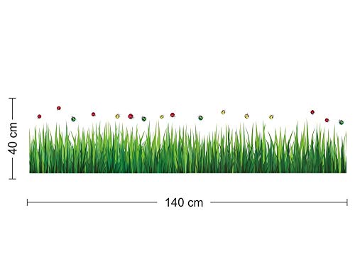 Akki World Green Grass with Flower Wall Sticker for Bedroom Living Room Office Room Kids Room (Size - 40Cm X 140 Cm) - Image 4
