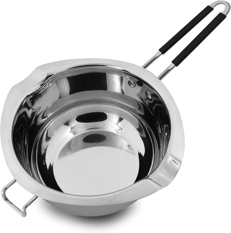 SONGZIMING Double Boiler Pot 1200ML/1.1QT, Stainless Steel Chocolate Melting Pot for Melting Chocolate, Candy, Candle, Soap, Wax - Image 1