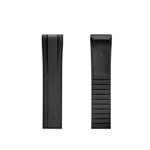 INO Design StrapXPro(STX1A) 22mm Watch Bands Men's Rubber Curved-end Watch Strap Replacement for Seiko Prospex Turtle & King Turtle Automatic Dive Watch SRP773, SRP775, SRP777, SPRA21, SRPE03, SRPE05, etc. (Black with Silver Clasp) - Image 4