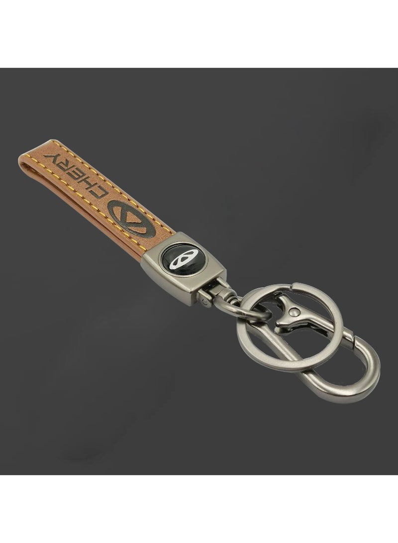 Cadillac Car Key Chain Super Finish Metal Ring PU Leather Strap Keychain Home Key Chain Car Keychain - 1Pcs  - Image 1