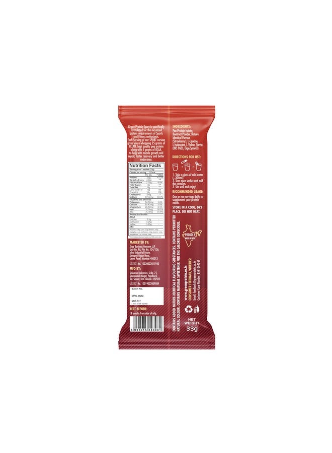 GREEN PROTEIN مسحوق بروتين البازلاء الأخضر الرياضي، 100% نباتي 25 جرام بروتين نباتي (عبوة من 12، فراولة (عبوة من 12)) - Image 2