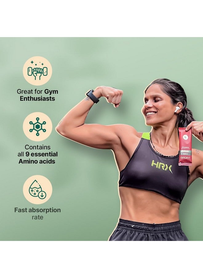 GREEN PROTEIN مسحوق بروتين البازلاء الأخضر الرياضي، 100% نباتي 25 جرام بروتين نباتي (عبوة من 12، فراولة (عبوة من 12)) - Image 5