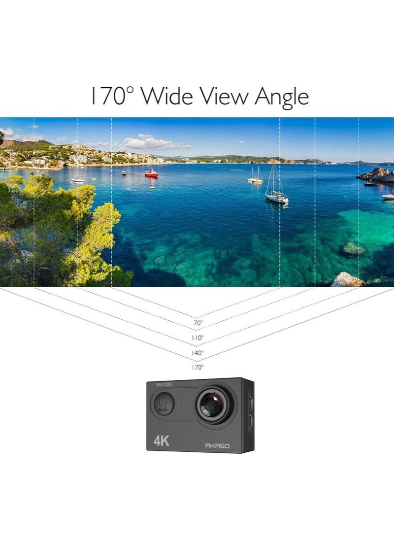 Akaso - Ek7000 4K Wifi Sports Action Camera Ultra Hd Waterproof Dv Camcorder 170 Degree Wide Angle 100Ft Waterproof Camera - Image 1