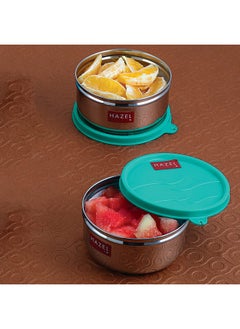 Hazel HAZEL Storage Containers for Kitchen Airtight | 450 ml Each Stainless Steel Air Tight Containers for Storage & Lunch Box | Container for Kitchen Storage, Set of 2  - Image 2