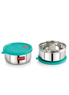 Hazel HAZEL Storage Containers for Kitchen Airtight | 450 ml Each Stainless Steel Air Tight Containers for Storage & Lunch Box | Container for Kitchen Storage, Set of 2  - Image 1