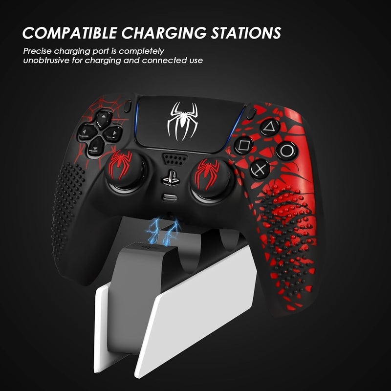 CERLINK غطاء سيليكون لوحدة التحكم متوافق مع PS5، غلاف واقي مضاد للانزلاق، أغطية قبضة الإبهام، مجموعة واقيات عصا التحكم - عبوة من 2 - Image 3