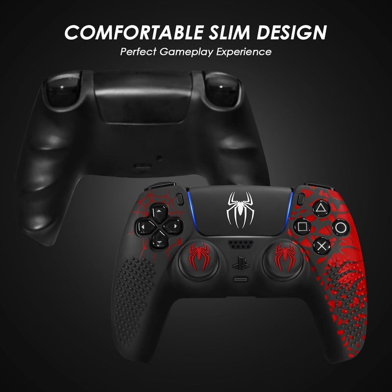 CERLINK غطاء سيليكون لوحدة التحكم متوافق مع PS5، غلاف واقي مضاد للانزلاق، أغطية قبضة الإبهام، مجموعة واقيات عصا التحكم - عبوة من 2 - Image 2