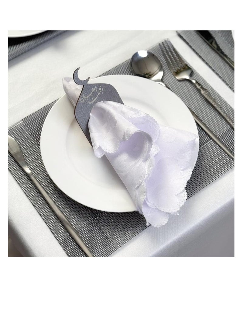 Story Of Candle Ramadan, 6 napkin and placemat holders with Arabic phrase, lead - Image 4