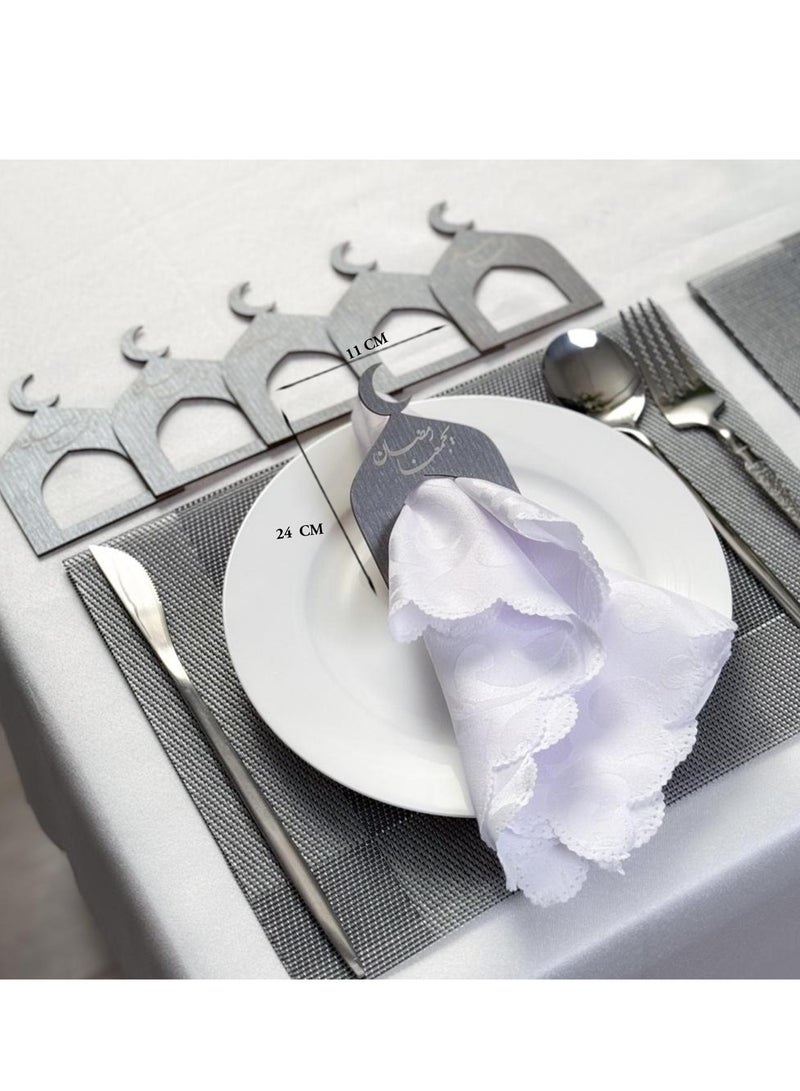 Story Of Candle Ramadan, 6 napkin and placemat holders with Arabic phrase, lead - Image 2