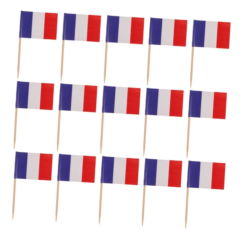 French Flag Toothpicks 300Pcs For Appetizers Cocktails Cake Decoration Party Use - Image 2