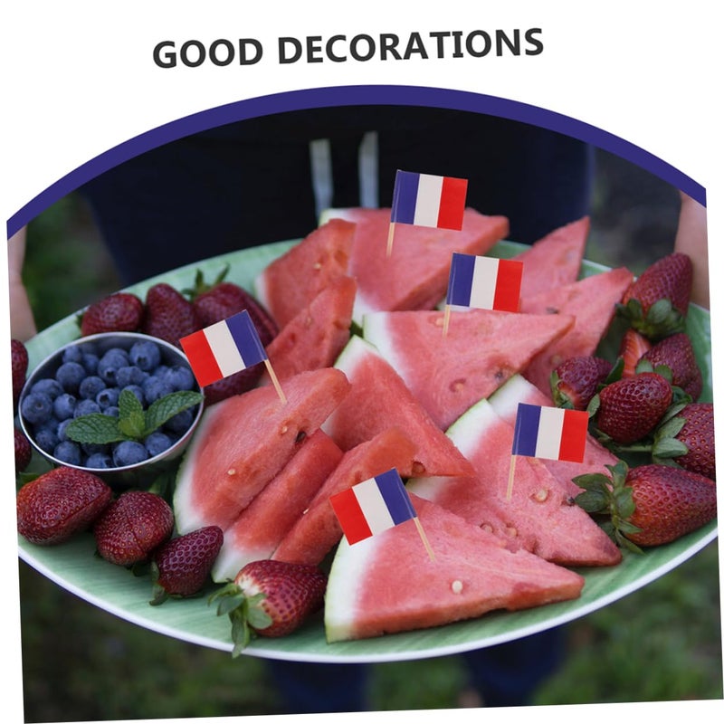 French Flag Toothpicks 300Pcs For Appetizers Cocktails Cake Decoration Party Use - Image 4