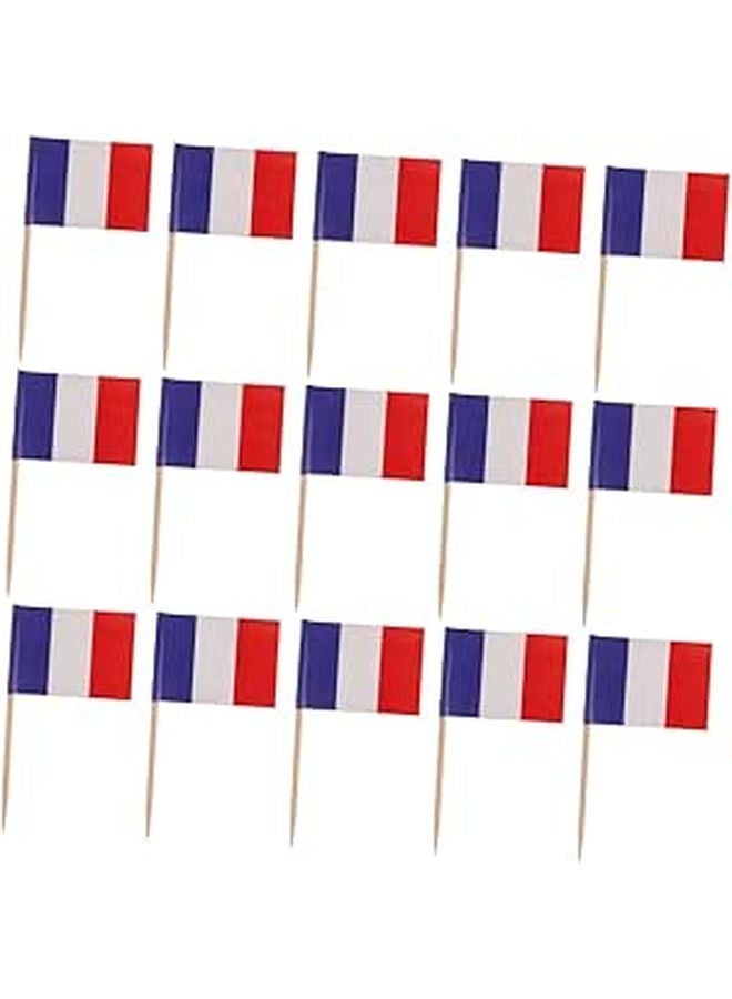 French Flag Toothpicks 300Pcs For Appetizers Cocktails Cake Decoration Party Use - Image 1