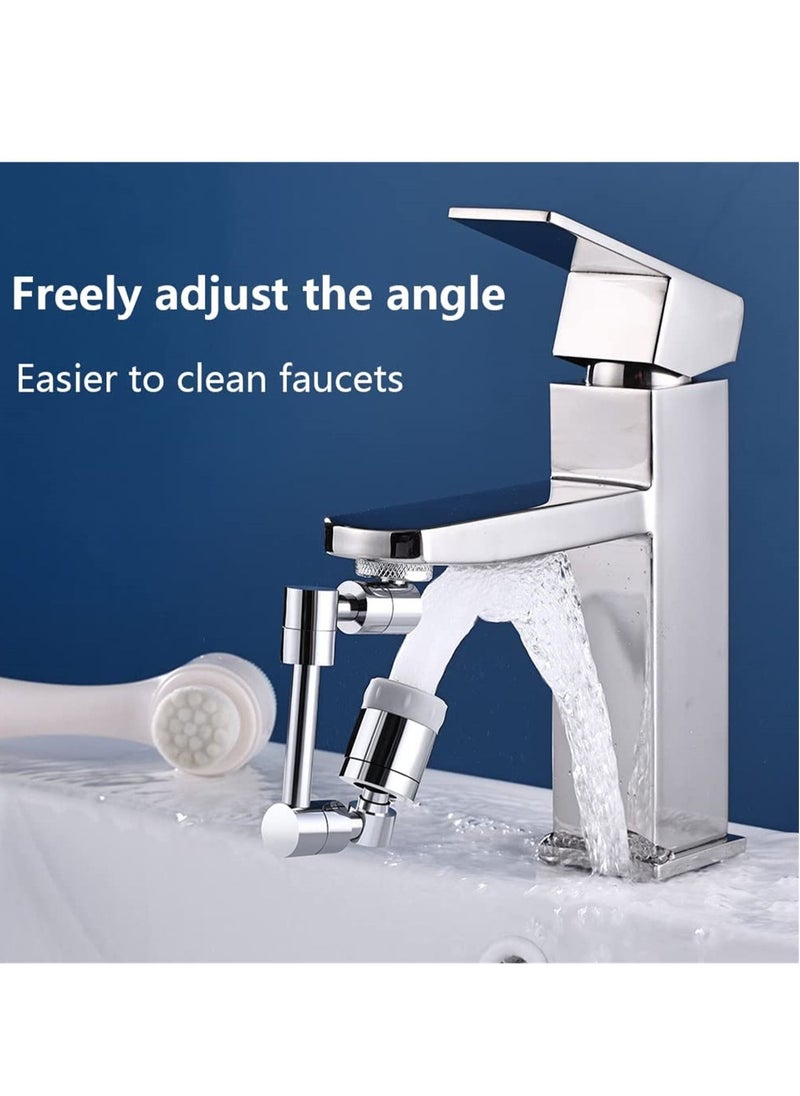 Excefore - 1800° Large Angle Swivel Faucet Aerator, Durable Splash Resistant Faucet Extender, Two Water Saving Faucet Aerators for Bathroom Sink, Kitchen Sink (24 mm) - Image 1