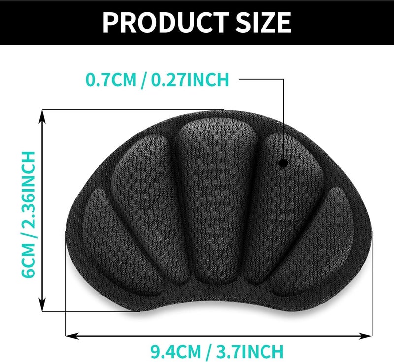MINNESOTA 1 Pair Back Heel Inserts Cushion Pads – Heel Grips for Loose Shoes, Boots, and Sandals – Improve Shoe Fit, Comfort, and Reduce Heel Slip and Blisters – For Men and Women - Black Colour - Image 2
