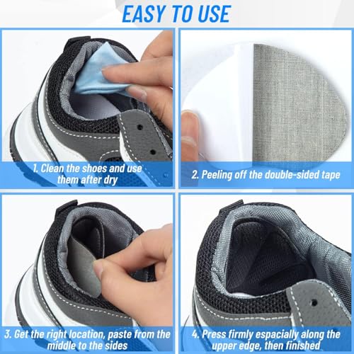 MINNESOTA 1 Pair Back Heel Inserts Cushion Pads – Heel Grips for Loose Shoes, Boots, and Sandals – Improve Shoe Fit, Comfort, and Reduce Heel Slip and Blisters – For Men and Women - Black Colour - Image 4