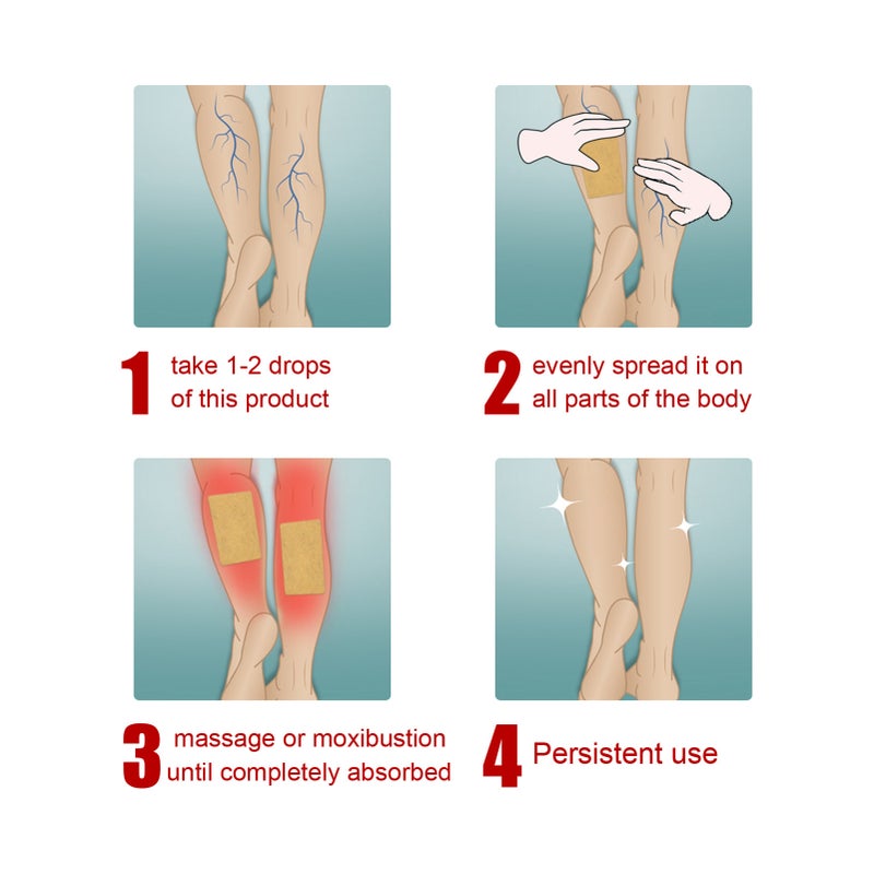 Varicose Veins Patch 10Pcs Plant-Based Formula - Skin Nourishing Soothing Leg Patch for Leg Varicosity Relief, Vasculitis Swelling Pain Reduction - Image 3