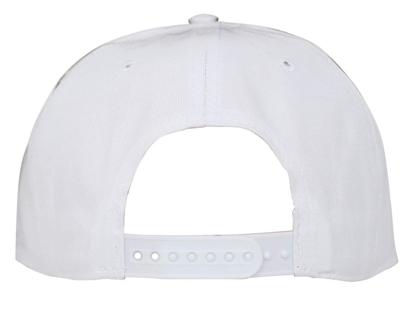 FabSeasons White Cotton Hand Painted Casual Snapback Hat, Hiphop Caps and Flat Cap & Hat - Image 3