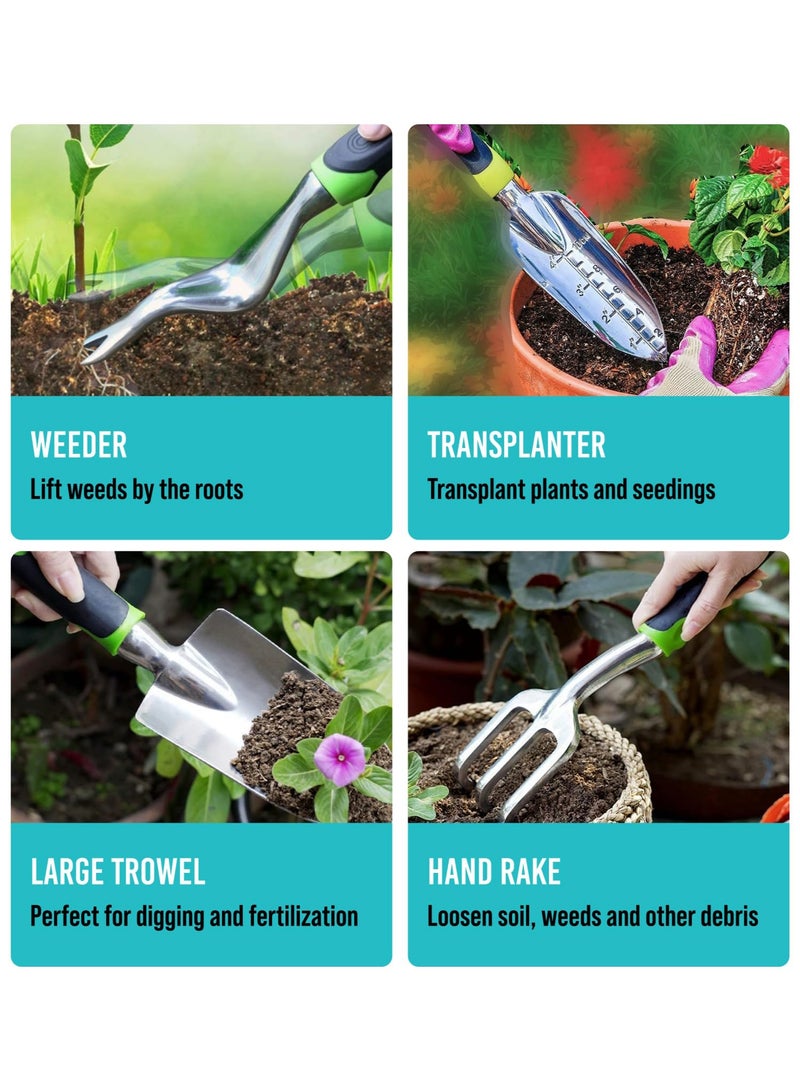 عربست أدوات بستنة متينة عالية الجودة - مجموعة أدوات بستنة مكونة من 22 قطعة، هدية مثالية للنساء والرجال والأمهات والآباء - مجموعة أدوات بستنة متينة ومريحة للاستخدام. - Image 3