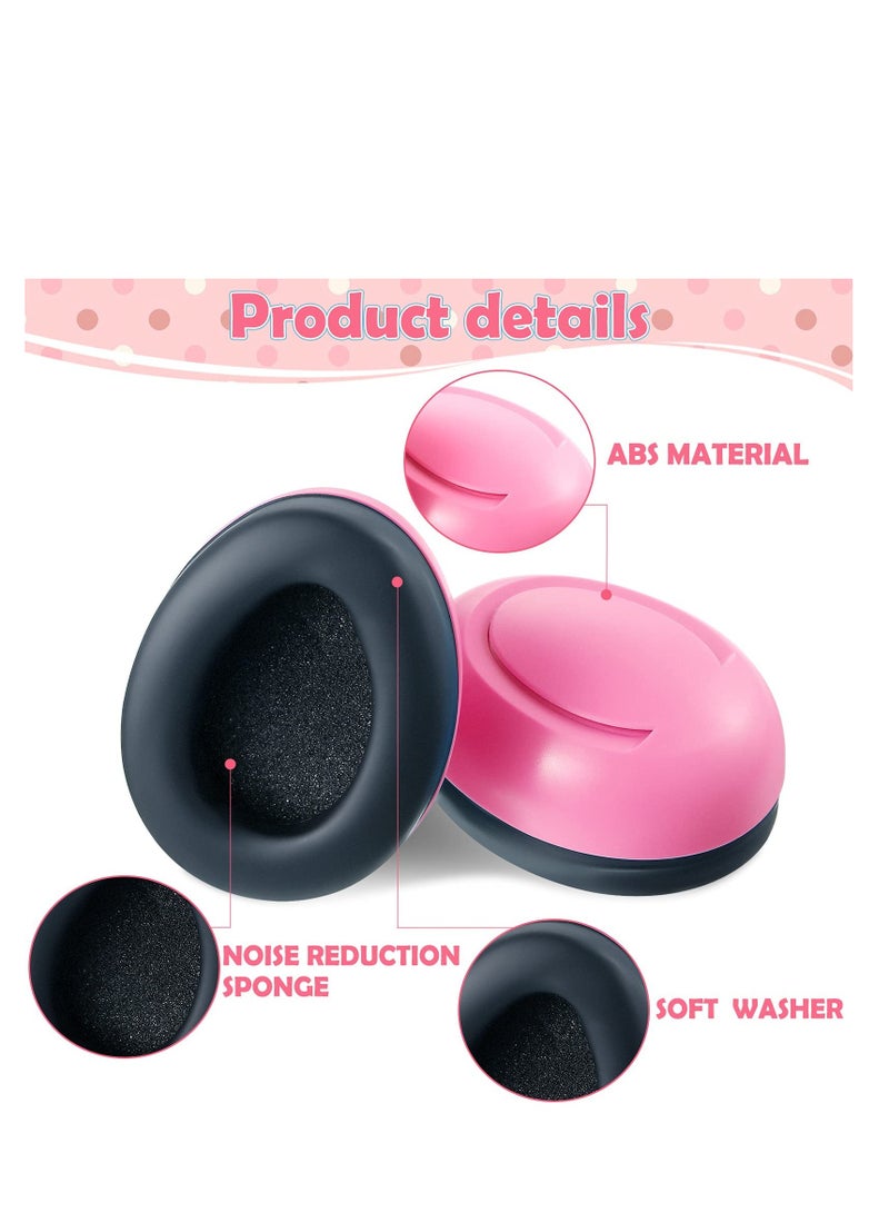 SOLARAE Baby Earmuffs, 2-24 Months Adjustable Baby Ear Protection Earphones Noise Reduction Earmuffs with Cloth Bag Soundproofing for Newborns (Pink) - Image 2
