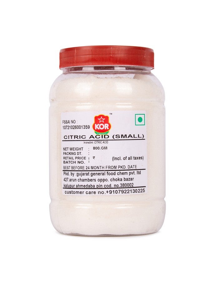 KOR Citric Acid Crystals (Small), 800G (Pack 1) / Food Grade/Nimbusat/Tatri/Multiple Purpose/Nimbu Phool/Lemon Salt/Citric Acid Powder For Baking Making Malai Peda, Jalebi, Poha Chivda, Dhokla - Image 2