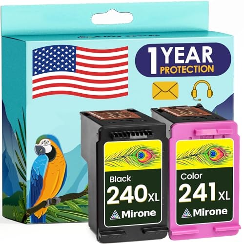 Mirone خراطيش حبر معاد تصنيعها من ميرون بديل لكانون 240xl 241xl حزمة كومبو لطابعة كانون 240 241 خراطيش حبر لطابعة كانون MG3600 خراطيش سوداء بيكسما MG3620 خراطيش PG 240xl 2pk - Image 1