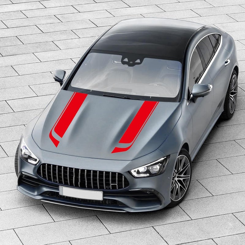 LANZMYAN Red Car Hood Decal Sticker - Image 2