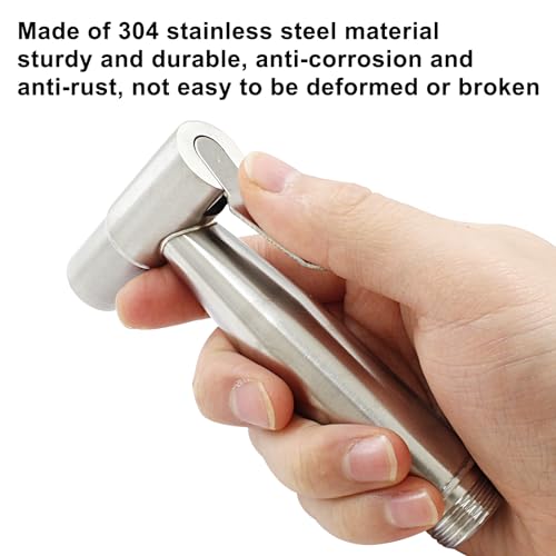 Coufce 2 Pieces Bidet Sprayer Head Stainless Steel Handheld Toilet Bidet Sprayer Portable Pet Shower Seat Bidet Attachment Personal Hygiene Feminine Wash - Image 3
