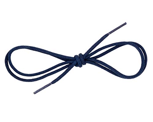 Benchmark Basics 33" Navy Blue Dress Shoe Laces - Round Waxed Shoestrings for Shoes & Boots - 1/10" (2.5mm) Diameter - 1 Pair - Image 3