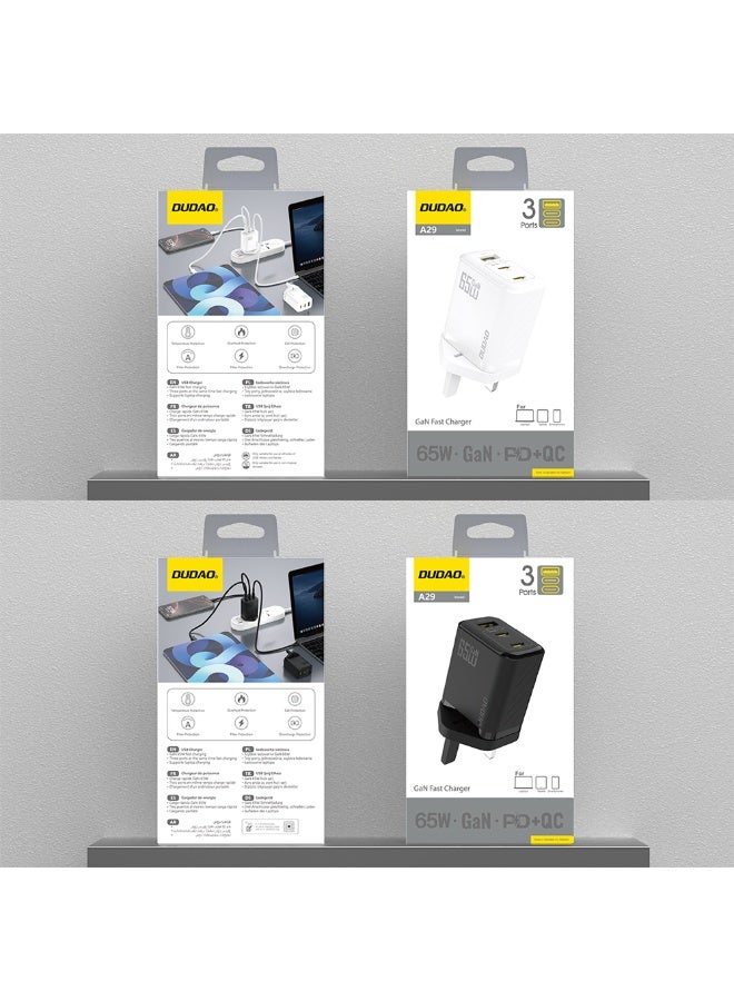 DUDAO A29UK-B PD65W USB-A+C+C CHARGER ONLY - Image 3