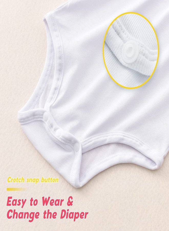 WAWSAM Little Sister Bodysuit Newborn Baby Girls’ Dinosaur Romper Sibling Outfit Infant Toddler Cotton Printed Short sleeve Onesies Dino Casual Summer Jumpsuit Gift (white, 0-3 Months) - Image 4