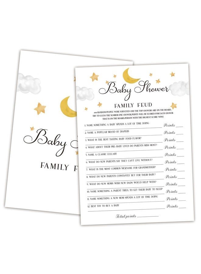 BEUFSE Baby Shower Family Feud Game - Pack of 30 Game Cards 1 Answer Key, Twinkle Star Baby Shower Game for Boy & Girl, Baby Shower Decorations, Baby Feud Game Supplies-03 - Image 1