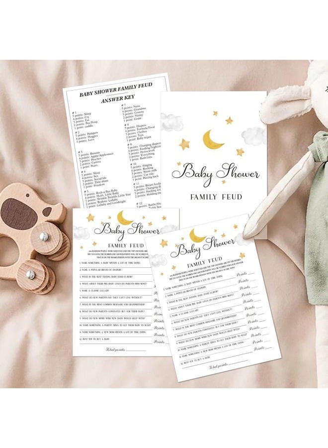 BEUFSE Baby Shower Family Feud Game - Pack of 30 Game Cards 1 Answer Key, Twinkle Star Baby Shower Game for Boy & Girl, Baby Shower Decorations, Baby Feud Game Supplies-03 - Image 3