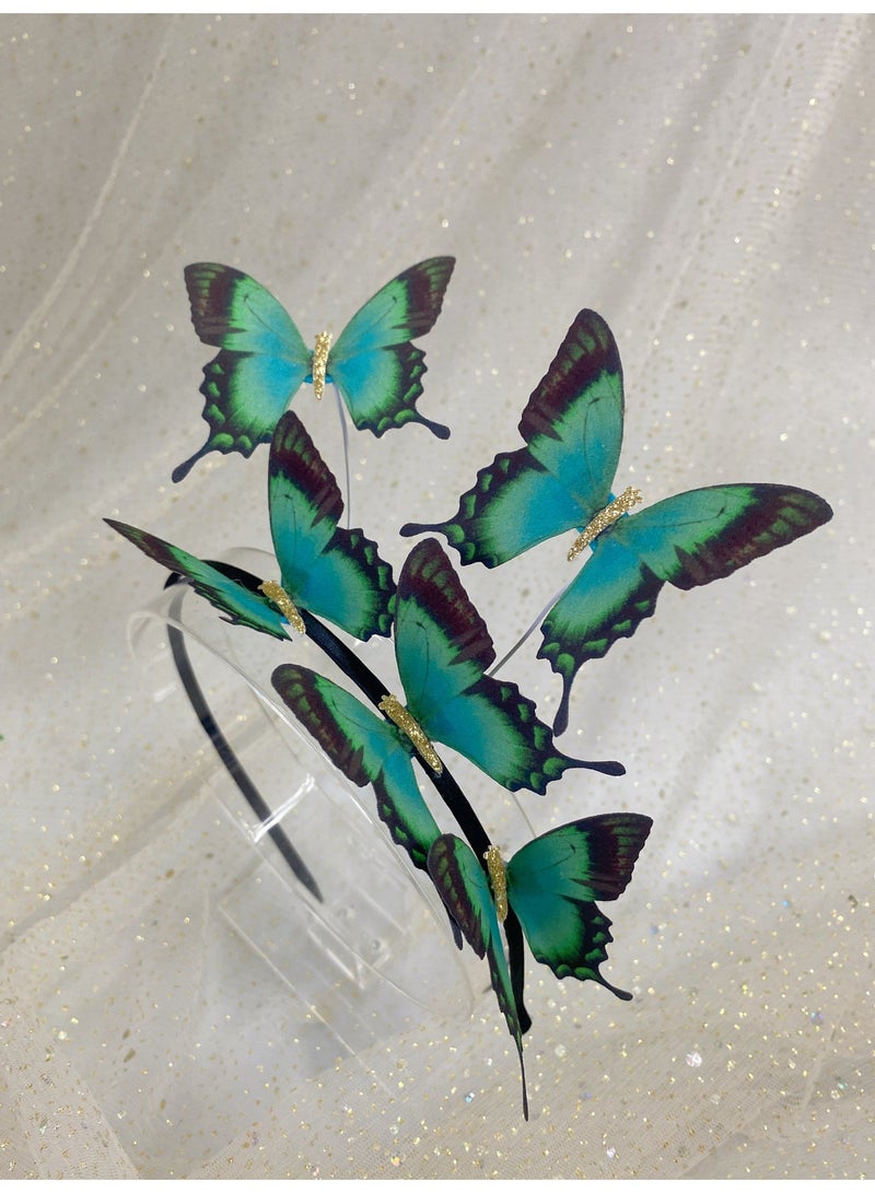 NAME Fabric colorful butterfly galvanized iron headband for teens and woman hair decoration - Image 1