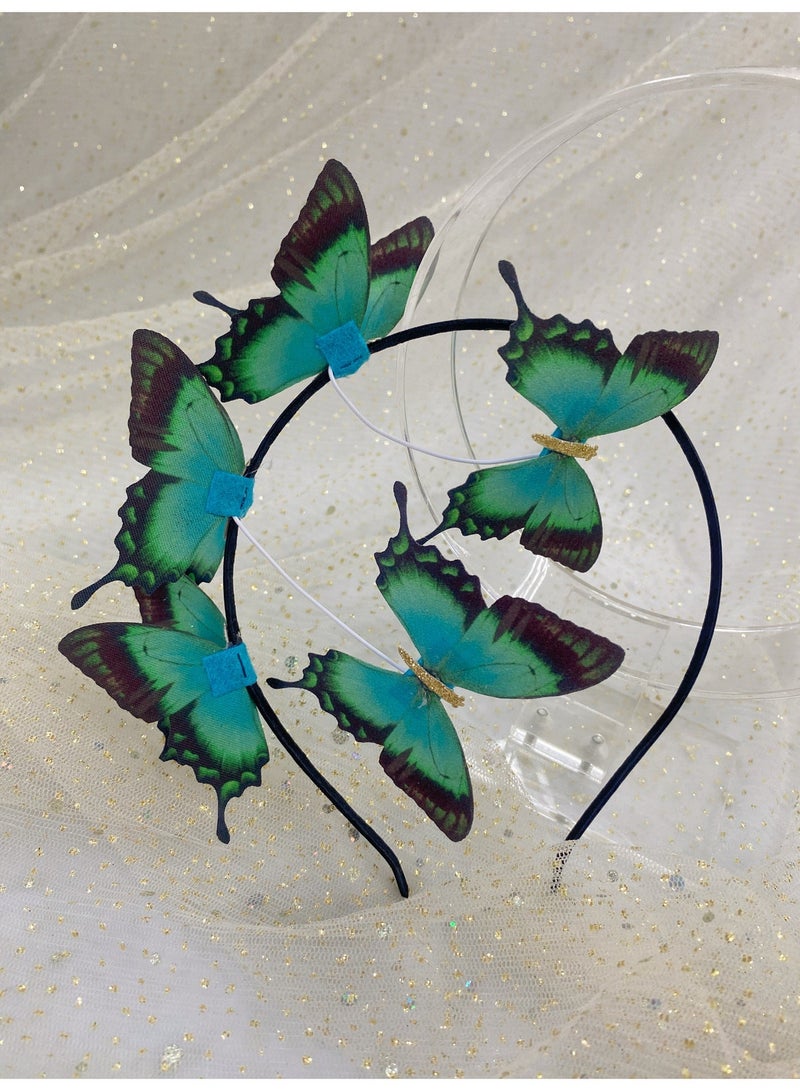 NAME Fabric colorful butterfly galvanized iron headband for teens and woman hair decoration - Image 3