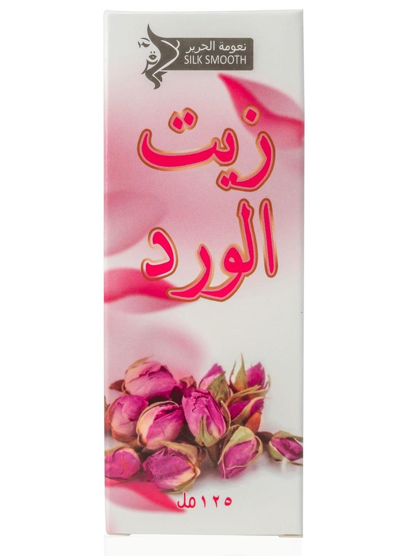 نعومة الحرير زيت الورد النقي للبشرة والشعر - إكسير طبيعي مع عناصر غذائية لجمال مشرق وخصل صحية، معصور بطريقة الضغط البارد لتحقيق النقاء الفائق وتعزيز الحيوية - Image 1