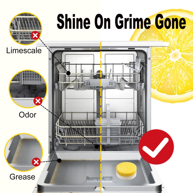 Dishwasher Cleaner and Deodorizer Tablets - 40 Pack,Powerful Deep Cleaning, Natural Formula,Effective Limescale & Odor Removal, Calcium, Scale, Hard Water Stains, Oil,Compatible with All Models - Image 3