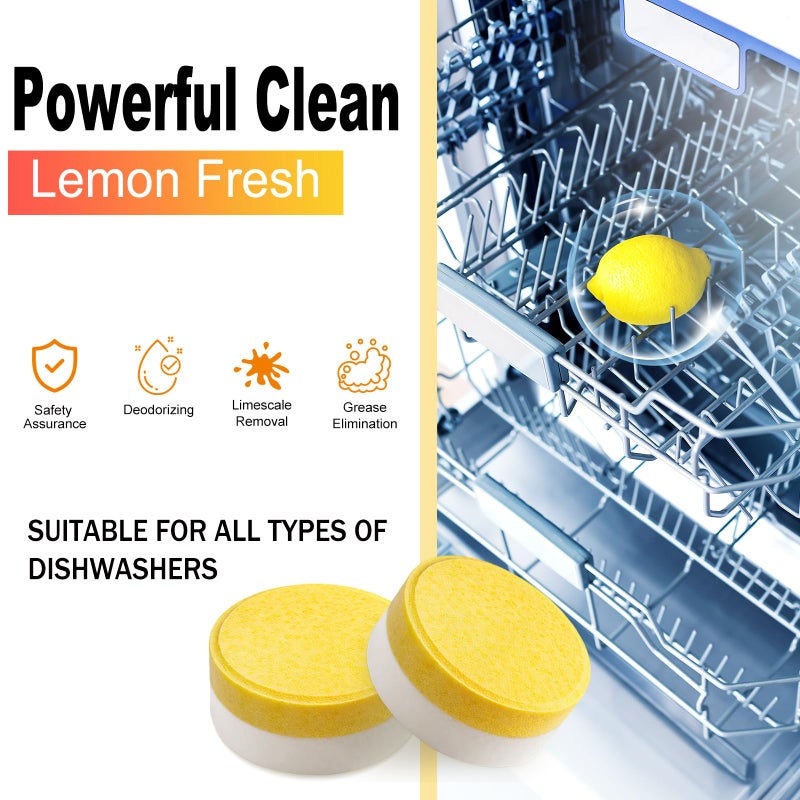 Dishwasher Cleaner and Deodorizer Tablets - 40 Pack,Powerful Deep Cleaning, Natural Formula,Effective Limescale & Odor Removal, Calcium, Scale, Hard Water Stains, Oil,Compatible with All Models - Image 2