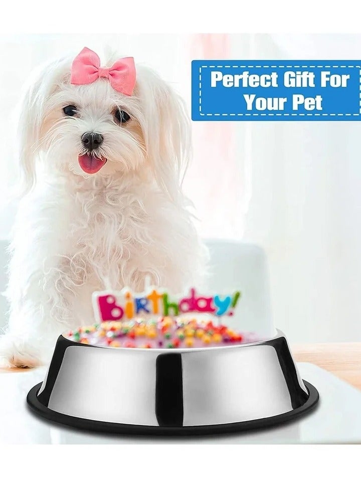 Stainless Steel Dog Bowls, Pet Food and Water Bowl with Non-Slip Rubber Base for Small, Kittens Puppy Rabbit Medium Large Extra Dogs (2 Pack) - Image 3