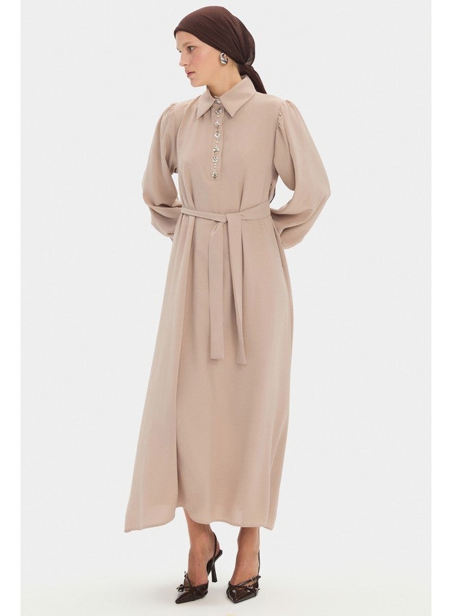 جون فستان ماكسي بأكمام أسقفية - Image 2