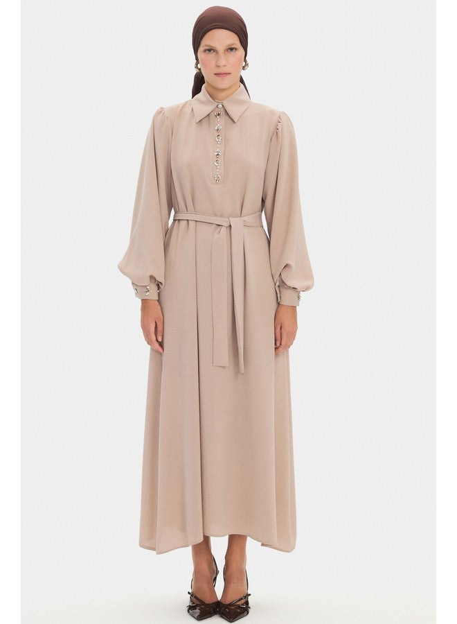 جون فستان ماكسي بأكمام أسقفية - Image 1