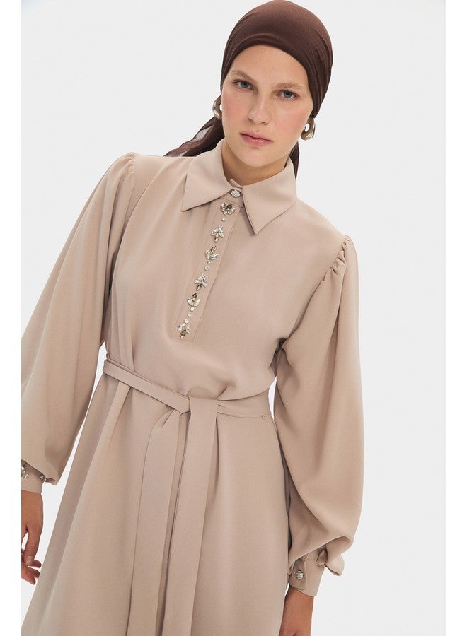 جون فستان ماكسي بأكمام أسقفية - Image 4