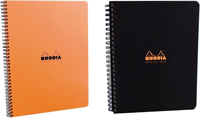 Rhodia Rhodia Meeting Books 885 X 1169 Inches Pack of 2 Black and Orange  - Image 1