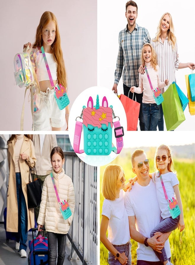 Civan Mini Blue Pop Purse for Girls - 2 in 1 Crossbody Fidget Handbag, Silicone Sensory Toys Bag for Kids Birthday Gift - Image 2